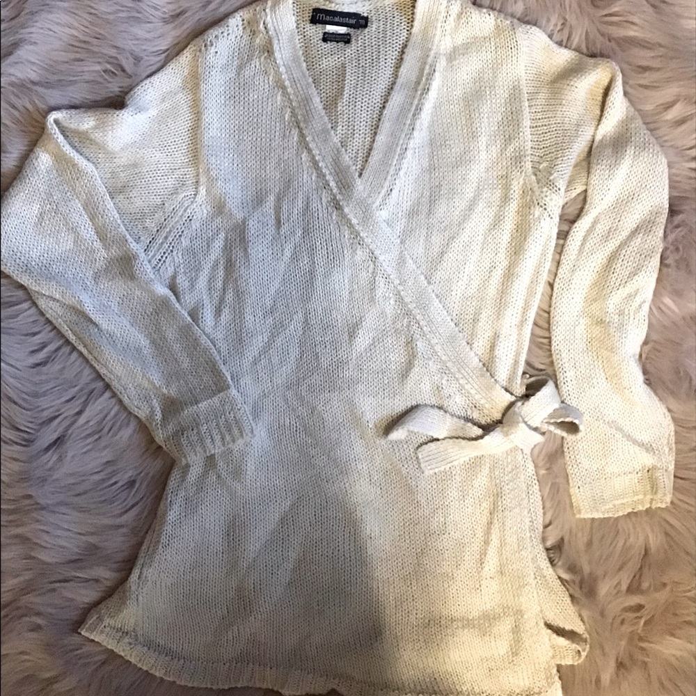 Cream colored wrap sweater size medium